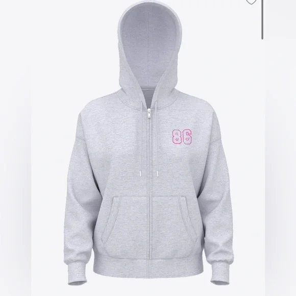 VS PINK IVY FLEECE CAMPUS FULL ZIP HOODIE - Picture 4 of 6